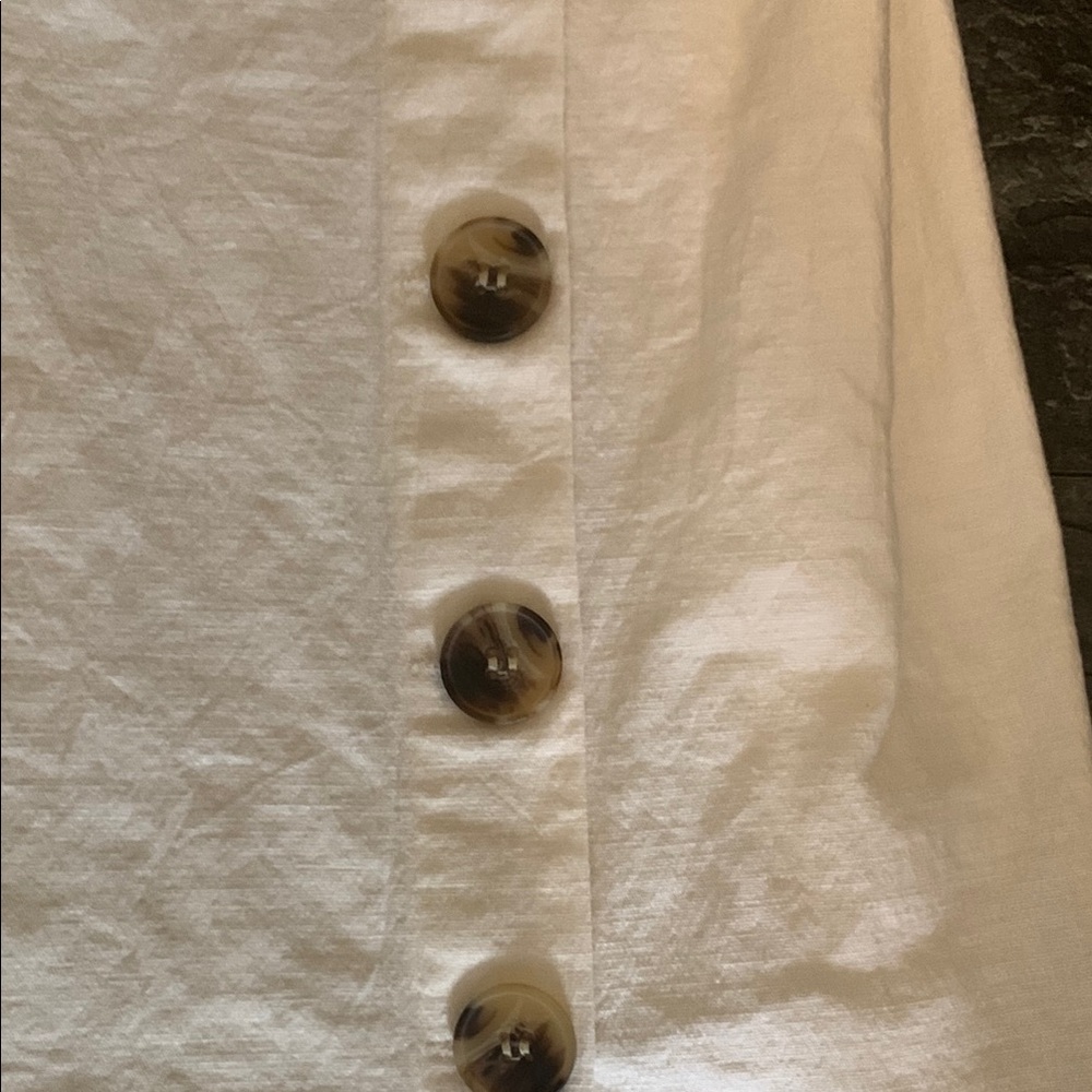 Cream Buttoned Spaghetti Strap Midi Sundress - Picture 2 of 7